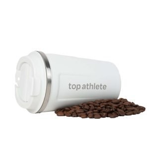 Buy Top Athlete Reusable Stainless Steel Travel Mug White 380ml online at Gym Ready - While Stocks Last - Australia-wide Shipping